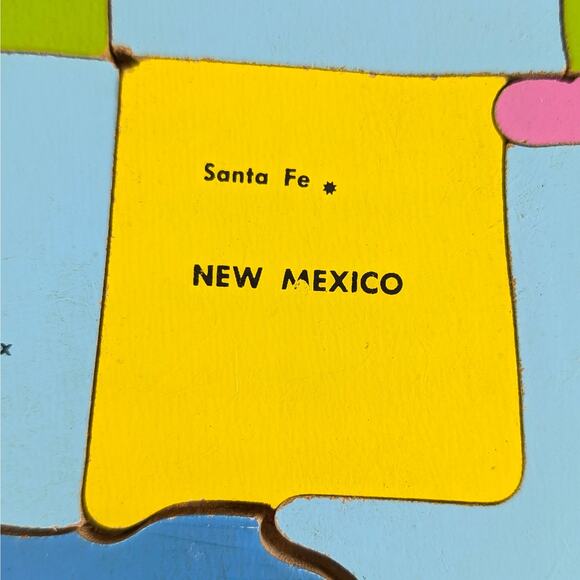 Vintage 1975 Judy/Instructo Wood Inlaid Continental United States Map Puzzle - Picture 9 of 16